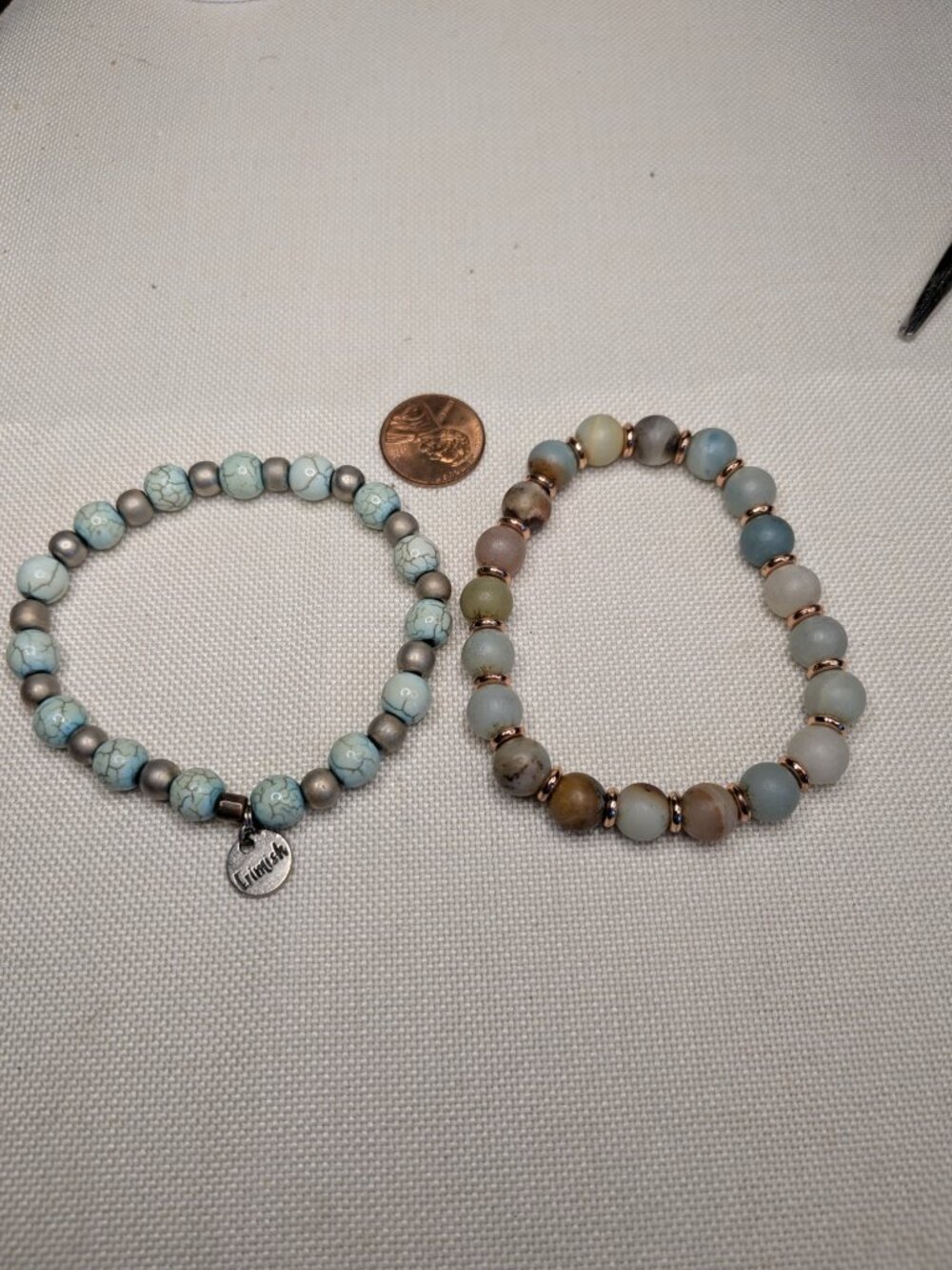 Erimish Faux Turquoise & Natural Stone Stretch Bracelet Set